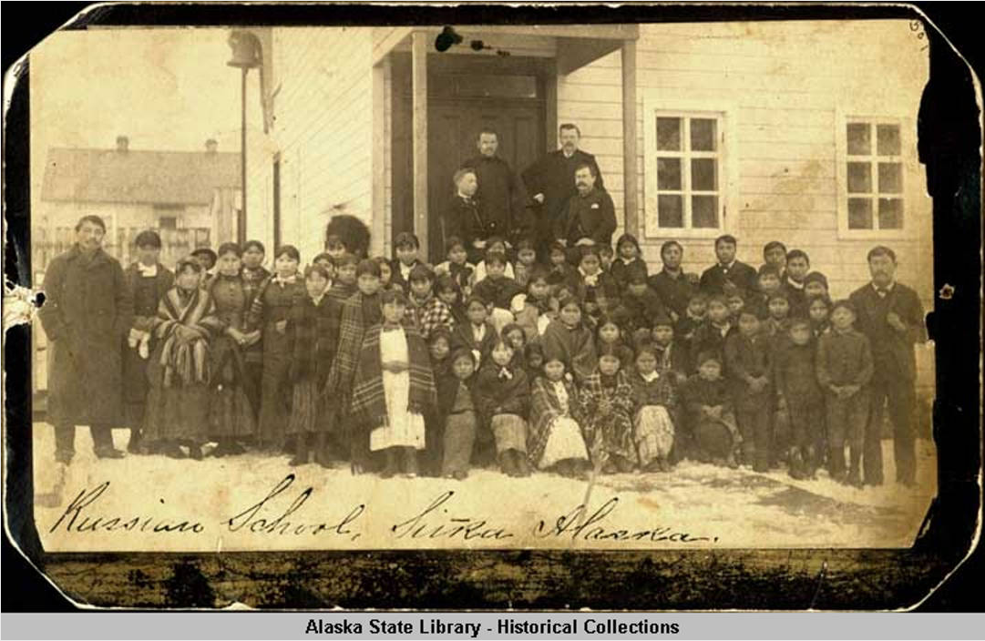 Церковно-приходская школа 1896 год. Школа на Аляске. Церковно приходская школа в США. Русские школы в Аляске.